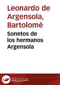 Sonetos de los hermanos Argensola / edición de Ramón García González | Biblioteca Virtual Miguel de Cervantes