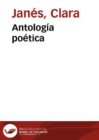 Antología poética / Clara Janés | Biblioteca Virtual Miguel de Cervantes