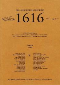 1616 : Anuario de la Sociedad Española de Literatura General y Comparada. Vol. X (1996). Índice | Biblioteca Virtual Miguel de Cervantes