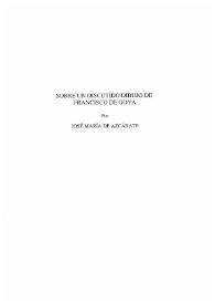 Sobre un discutido dibujo de Francisco de Goya / José María de Azcárate | Biblioteca Virtual Miguel de Cervantes