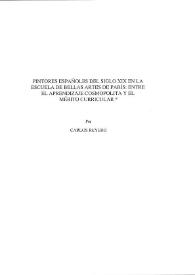 Pintores españoles del siglo XIX en la Escuela de Bellas Artes de París: entre el aprendizaje cosmopolita y el mérito curricular / Carlos Reyero | Biblioteca Virtual Miguel de Cervantes