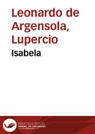 Isabela / Lupercio Leonardo de Argensola | Biblioteca Virtual Miguel de Cervantes