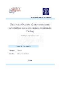 Una contribución al procesamiento automático de la sinonimia utilizando Prolog | Biblioteca Virtual Miguel de Cervantes