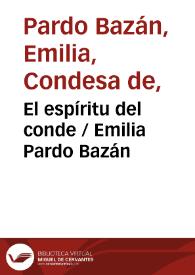 El espíritu del conde / Emilia Pardo Bazán | Biblioteca Virtual Miguel de Cervantes