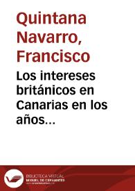 Los intereses británicos en Canarias en los años treinta: una aproximación / Francisco Quintana Navarro | Biblioteca Virtual Miguel de Cervantes