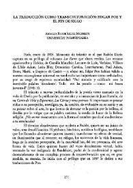 La traducción como transculturación  : Edgar Poe y el fin de siglo / Amalia Rodríguez Monroy | Biblioteca Virtual Miguel de Cervantes