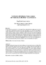 La frontera del silencio. Casos y causas del "síndrome de Bartleby" en la literatura / Ángel Luis García Aceña | Biblioteca Virtual Miguel de Cervantes