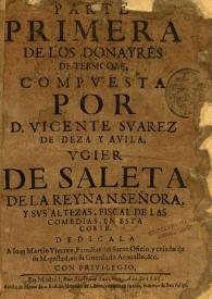 Parte primera de los Donayres de Tersicore / compuesta por D. Vicente Svarez de Deza y Avila ... | Biblioteca Virtual Miguel de Cervantes