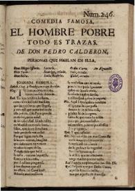 Hombre pobre todo es trazas | Biblioteca Virtual Miguel de Cervantes