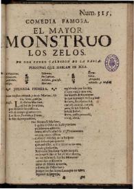 El mayor monstruo, los zelos | Biblioteca Virtual Miguel de Cervantes
