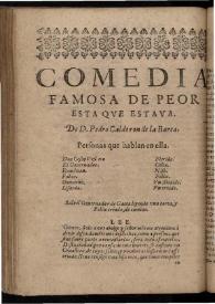 Peor esta que estaua | Biblioteca Virtual Miguel de Cervantes