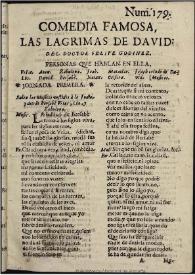 Comedia famosa, Las lágrimas de David / del doctor Felipe Godinez | Biblioteca Virtual Miguel de Cervantes