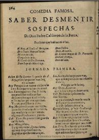 Saber desmentir sospechas / de don Pedro Calderon de la Barca | Biblioteca Virtual Miguel de Cervantes