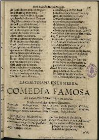 La Cortesana en la Sierra / de tres Ingenios desta Corte | Biblioteca Virtual Miguel de Cervantes