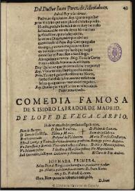 S. Isidro Labrador de Madrid / de Lope de Vega Carpio | Biblioteca Virtual Miguel de Cervantes