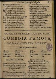 Como se vengan los Nobles / de Don Agustín Moreto | Biblioteca Virtual Miguel de Cervantes