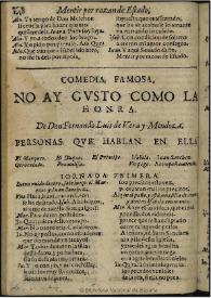 No hay gusto como la honra / de don Fernando de Vera y Mendoza | Biblioteca Virtual Miguel de Cervantes