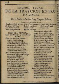 La traycion en propia sangre / por ... Fray Diego de Ribera | Biblioteca Virtual Miguel de Cervantes