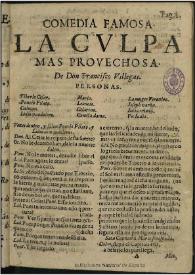 La culpa mas provechosa / de Don Francisco de Villegas | Biblioteca Virtual Miguel de Cervantes