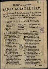 Santa Rosa del Peru / de don Agustin Moreto | Biblioteca Virtual Miguel de Cervantes