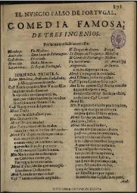 El nuncio falso de Portugal / de tres Ingenios | Biblioteca Virtual Miguel de Cervantes