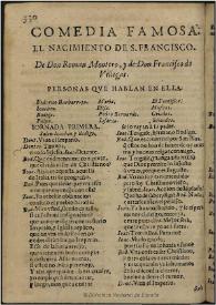 El nacimiento de S. Francisco / de Don Roman Montero, y de Don Francisco de Villegas | Biblioteca Virtual Miguel de Cervantes