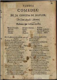 La Condesa de Belflor / de don Agustín Moreto | Biblioteca Virtual Miguel de Cervantes