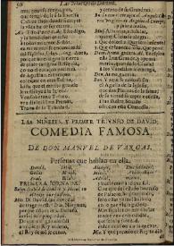 Las niñezes, y primer triunfo de David / de Don Manuel de Vargas | Biblioteca Virtual Miguel de Cervantes