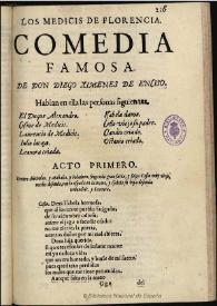 Los Medicis de Florencia / de don Diego Ximenes de Enciso | Biblioteca Virtual Miguel de Cervantes