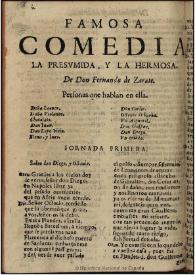 La presumida y la hermosa : comedia famosa [1762] / de don Fernando de Zarate | Biblioteca Virtual Miguel de Cervantes
