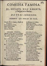 El español mas amante, y desgraciado Mazias / de tres Ingenios | Biblioteca Virtual Miguel de Cervantes