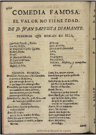El valor no tiene edad / de D. Juan Baptista Diamante | Biblioteca Virtual Miguel de Cervantes