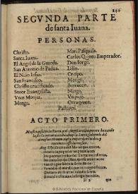Segunda parte de santa Iuana | Biblioteca Virtual Miguel de Cervantes