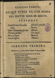 Lo que puede el oir missa / del doctor Mira de Amescua | Biblioteca Virtual Miguel de Cervantes