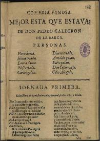 Mejor está que estaua / de don Pedro Calderon de la Barca | Biblioteca Virtual Miguel de Cervantes