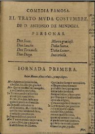 El trato muda o costumbre / de D. Antonio de Mendoza | Biblioteca Virtual Miguel de Cervantes