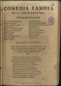 La firme lealtad / [de Diego de Solis] | Biblioteca Virtual Miguel de Cervantes
