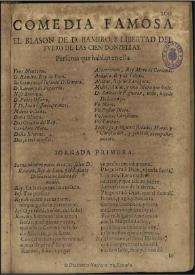 El blason de D. Ramiro, y libertad del fuero de las cien donzellas / [de D. Luis de Guzman] | Biblioteca Virtual Miguel de Cervantes