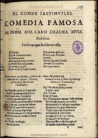 El Conde Partinuples / de doña Ana Caro | Biblioteca Virtual Miguel de Cervantes