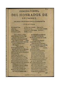 El honrador de su padre / de don Iuan Bautista Diamante | Biblioteca Virtual Miguel de Cervantes
