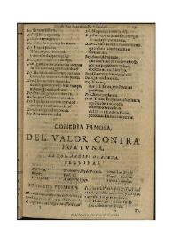 El valor contra fortuna / de don Andres de Baeza | Biblioteca Virtual Miguel de Cervantes