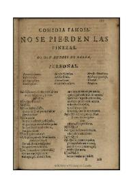 No se pierden las finezas / de don Andres de Baeza | Biblioteca Virtual Miguel de Cervantes
