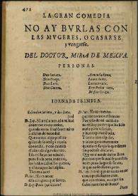 No ay burlas con las mugeres, o casarse y vengarse / del doctor Mira de Mescua | Biblioteca Virtual Miguel de Cervantes