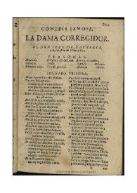 La dama corregidor / de don Iuan de Zaualeta y D. Sebastian de Villaviciosa | Biblioteca Virtual Miguel de Cervantes