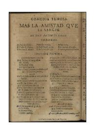Mas la amistad que la sangre / de don Andres de Baeza | Biblioteca Virtual Miguel de Cervantes