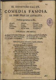 El hermitaño galan / de don Iuan de Zaualeta | Biblioteca Virtual Miguel de Cervantes