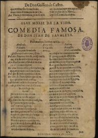 Osar morir da la vida / de don Iuan de Zaualeta | Biblioteca Virtual Miguel de Cervantes