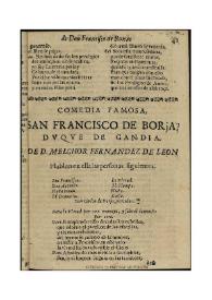 San Francisco de Borja, Duque de Gandia / de D. Melchor Fernandez de Leon | Biblioteca Virtual Miguel de Cervantes