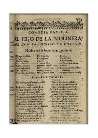 El hijo de la molinera / de Don Francisco de Villegas | Biblioteca Virtual Miguel de Cervantes