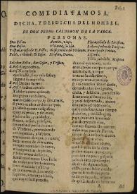 Dicha y desdicha del nombre / de don Pedro Calderon de la Varca | Biblioteca Virtual Miguel de Cervantes